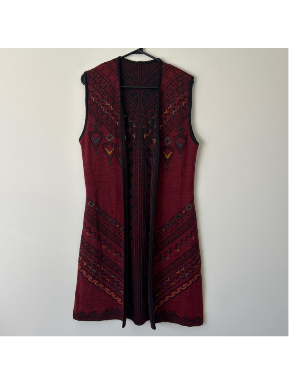 Unbranded Reversible Geometric Pattern Sleeveless Cardigan Size M